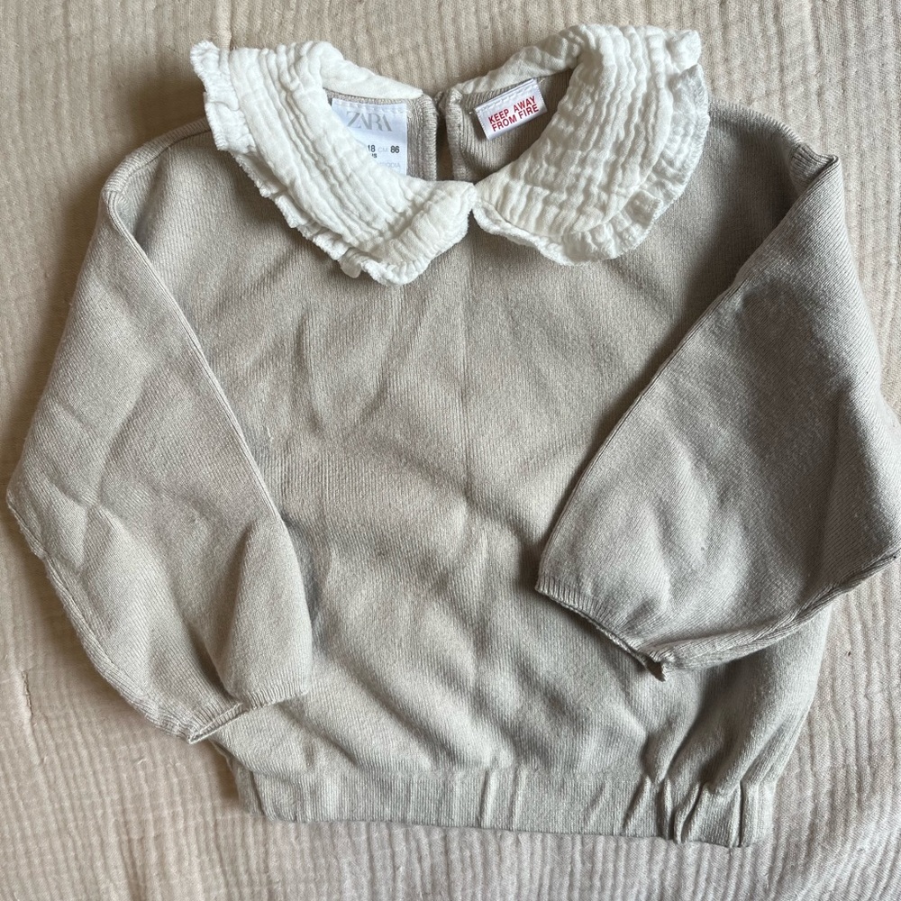 Zara grey collared sweater, 12-18 months